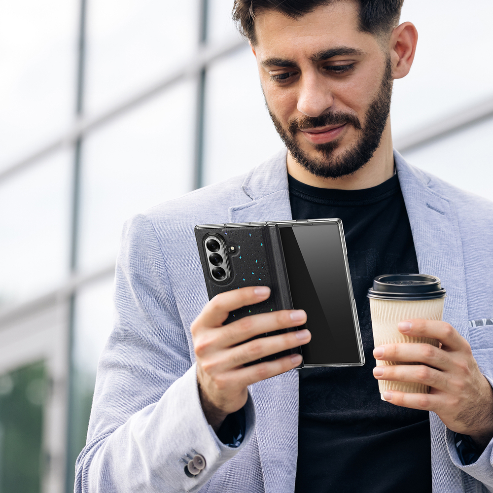 Чехол из искусственной кожи от Dux Ducis для Samsung Galaxy Z Fold 7, серия Stex Series Case