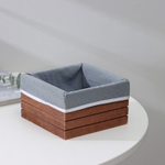 Корзина для хранения деревянная квадратная Storage 15х15х9 см (коричневый)
