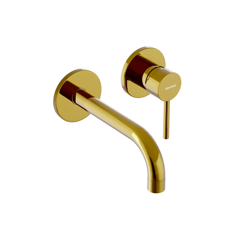 Смеситель для раковины монтируемый в стену, золото Damixa Scandinavian Pure 360260600