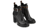 LOUIS VUITTON Star Trail Studs Ankle Boots 8cm Women"s Black