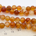 Сердолик (сорт Б), диаметр 7,8-8 мм, цена за 23-24 шт (1/2 нити)