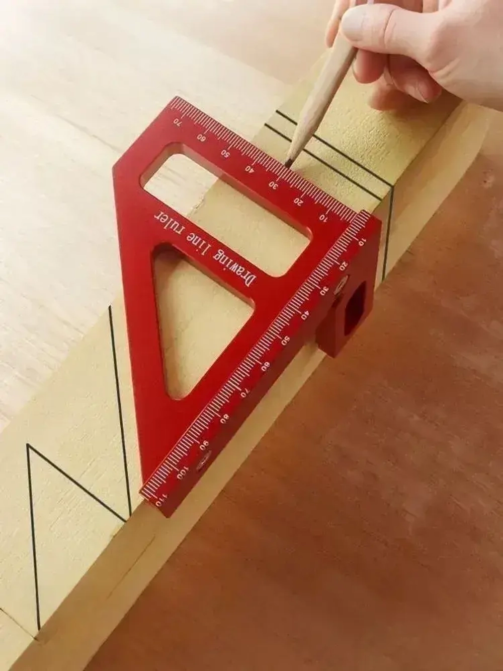 Линейка/угольник 112мм х 79мм, /45 90,Угольник столярный, треугольник строительный металлический,Алюминий