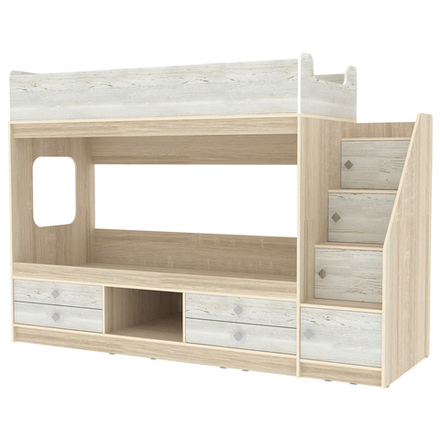 Двухъярусная кровать КарИВи Л-Д606.3 80х190 Дуб Сонома Винтерберг