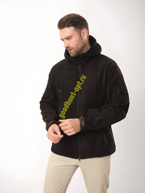 Тактическая военная флисовая толстовка Черный