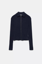 Кардиган на молнии с отворотами - PULL&BEAR