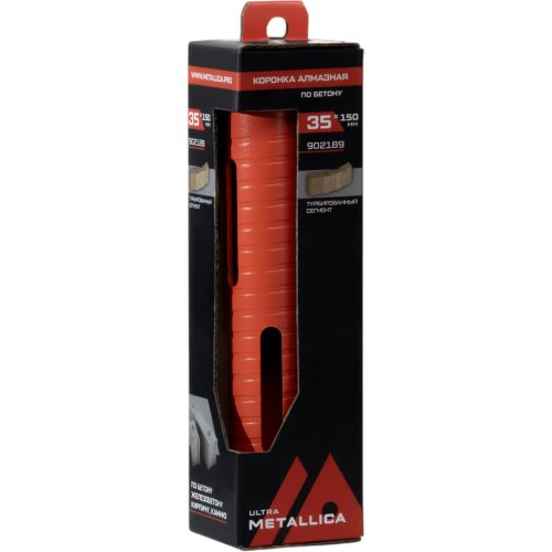Коронка алмазная сегментная удлин.METALLICA Ultra 35x150 мм,М16,без хвостовика,по бетону   902189