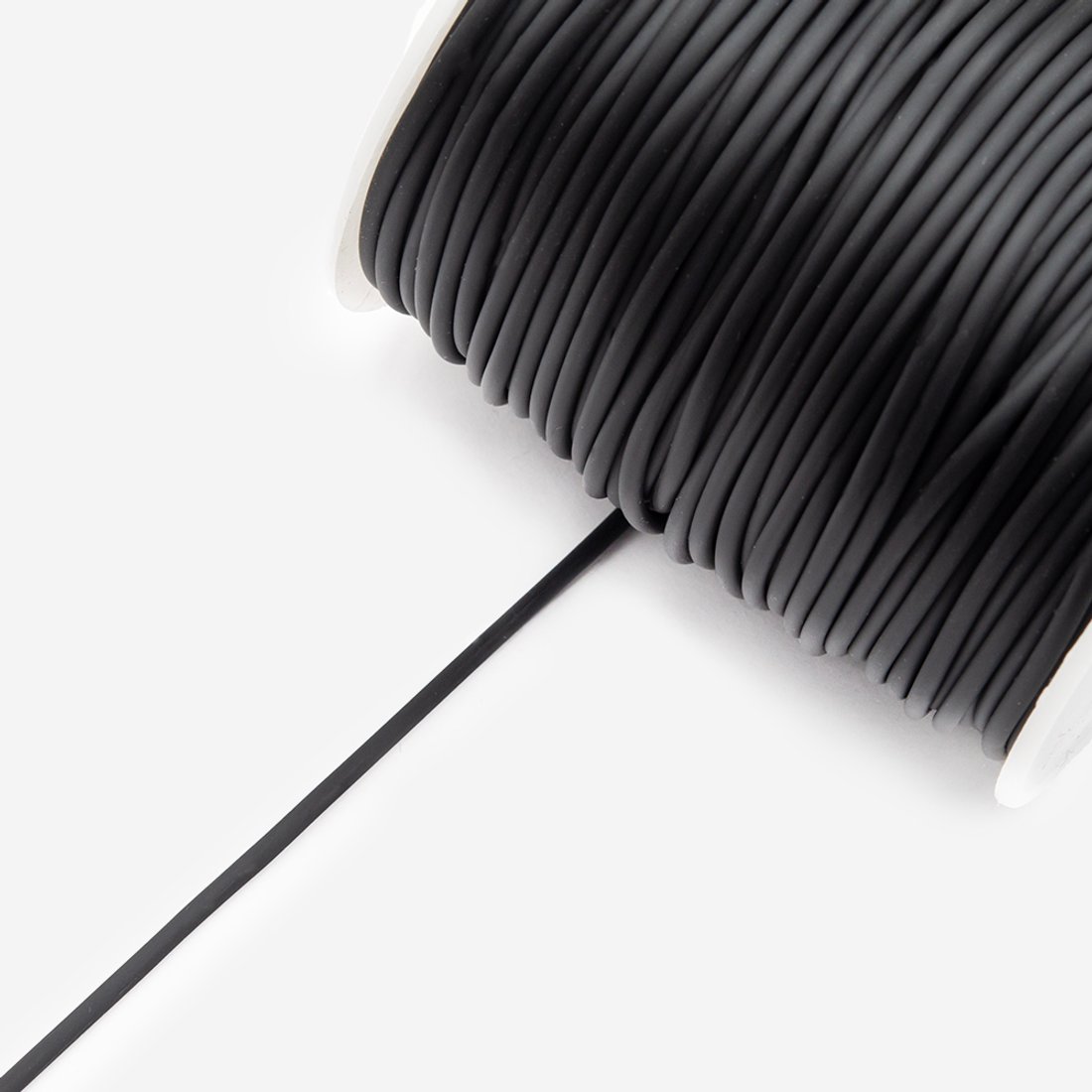 Шнур полый, 1,5мм, оттенок "Черный", каучук