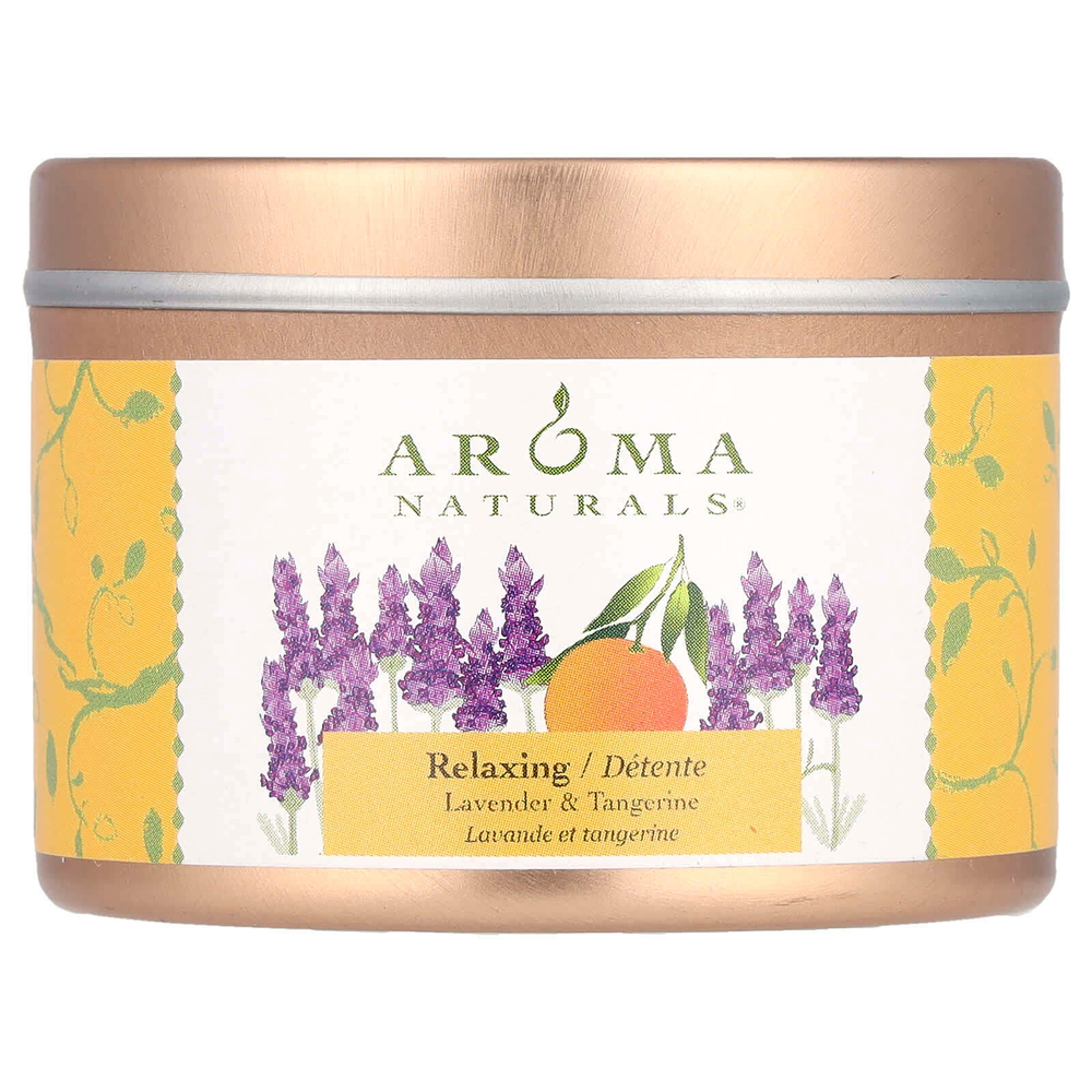 Aroma Naturals, Soy VegePure®, жестяная свеча для путешествий, расслабляющая лаванда и мандарин, 79,38 г (2,8 унции)