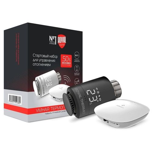 Набор для интеллектуального дистанционного управления радиатором Royal Thermo чёрный