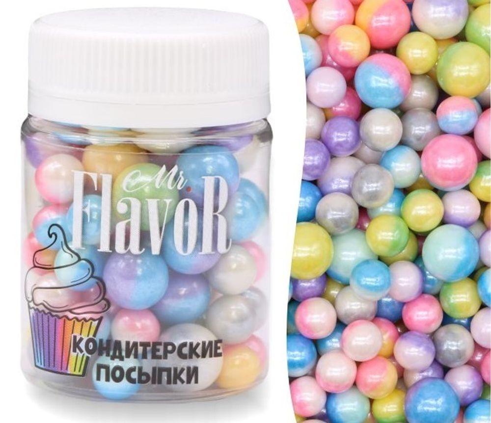 Посыпка Flavor МИКС ШАР ПЕРЛАМ ЦВЕТН/50гр/2260