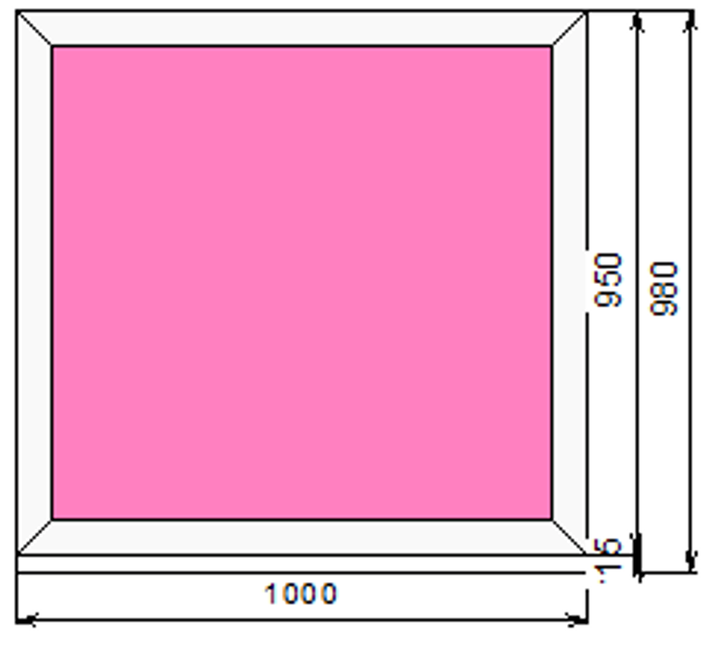 Пластиковое окно 950 х 1000 ТермА Эко с глухой створкой