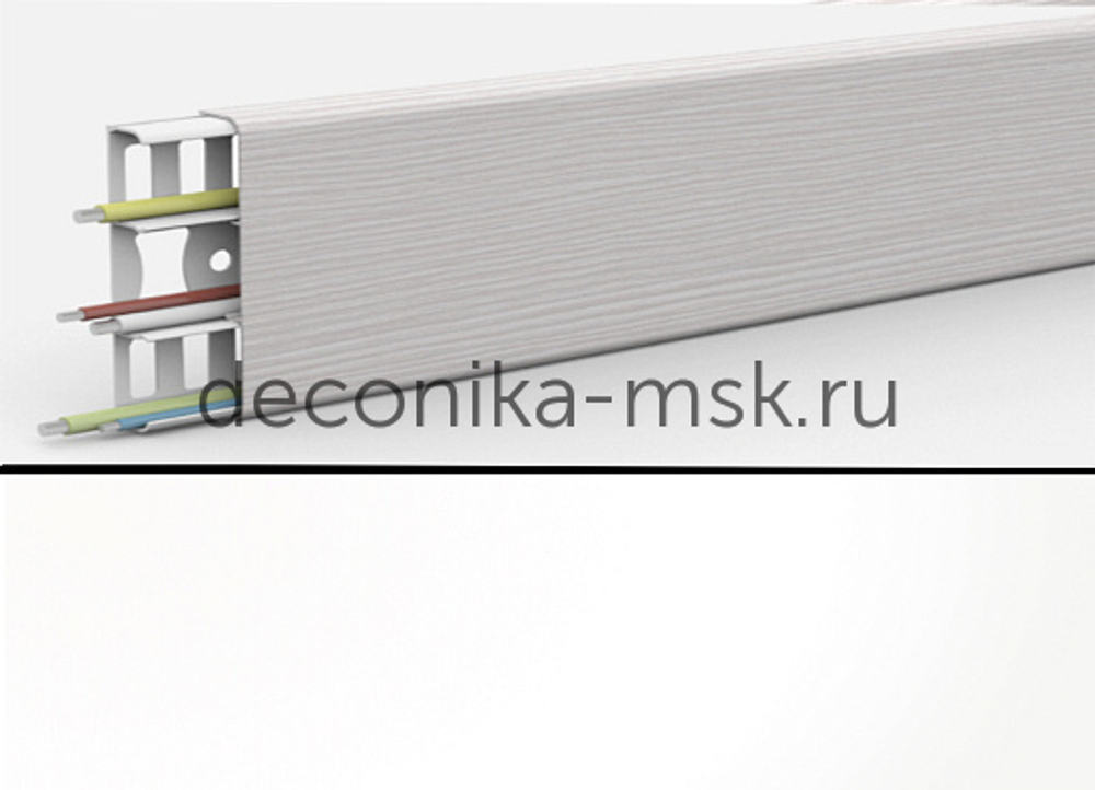 Наличник Деконика с Кабель-каналом 70мм, 001 Белый, 70х12х2200 мм, Deconika