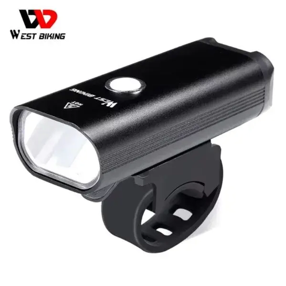Фонарь велосипедный, передний West Biking YP0701257 (аккум. 1800 mAh, 3 режима,USB)