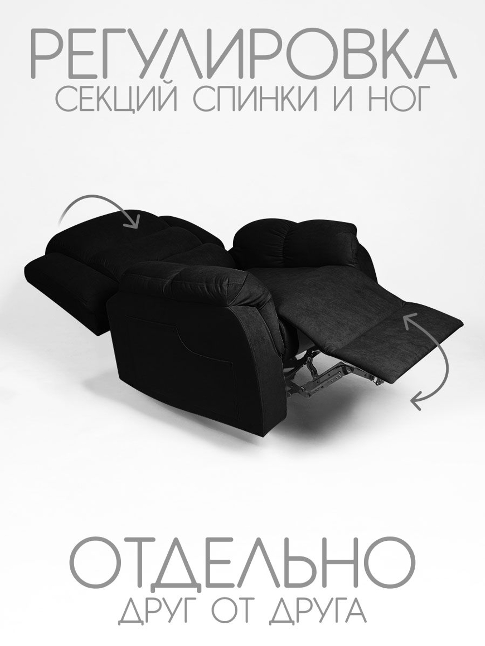 Кресло реклайнер велюр электрическое (1 мотор и 2 мотора)