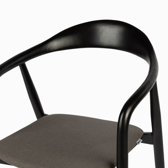 Стул Canada черное дерево и серая ткань