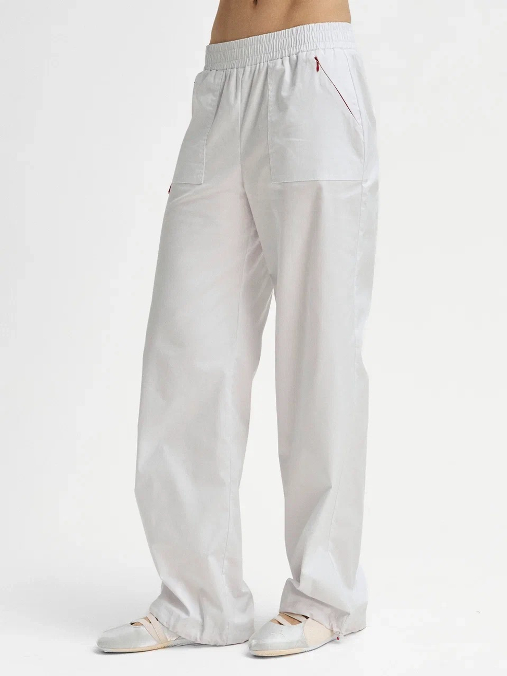 Брюки свободные медицинские женские Йошо, белый хлопок