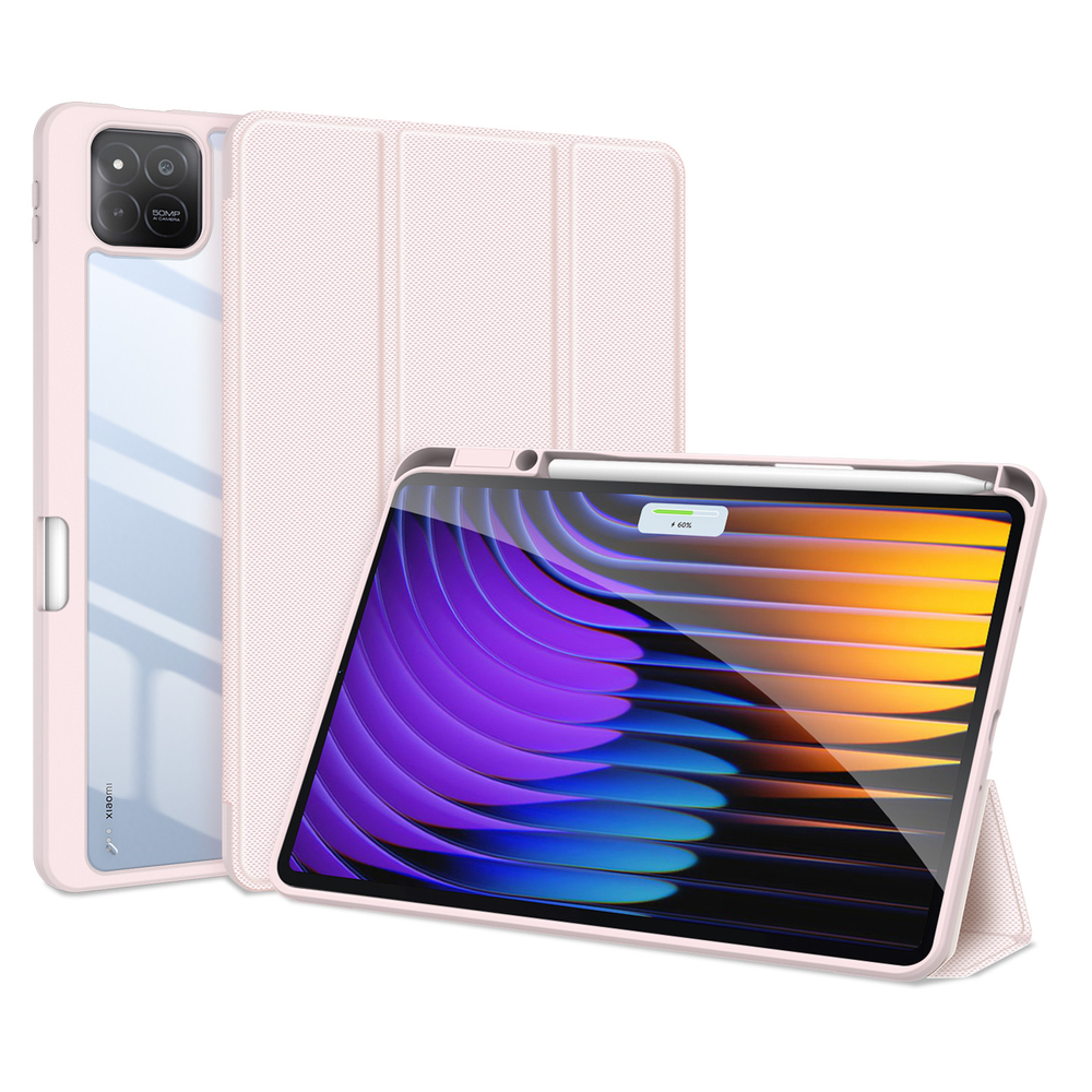 Чехол книжка розового цвета для Xiaomi Pad 8, 8 Pro и Pad 7, 7 Pro, серия Toby Series Case от Dux Ducis