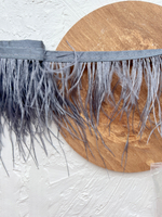 Перо страуса на ленте, Темно-серый (№18)