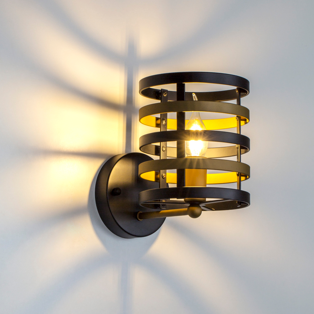 735610 Бра EPSILON 1х40W E14 ЧЕРНЫЙ/ЗОЛОТО