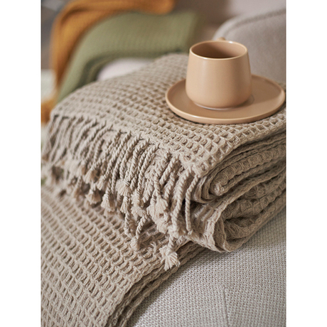 Плед шерстяной 130х180см Tkano Essential бежево-серый