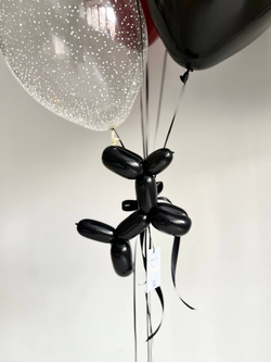 Воздушные шары на годовасие черный/марсало №3911