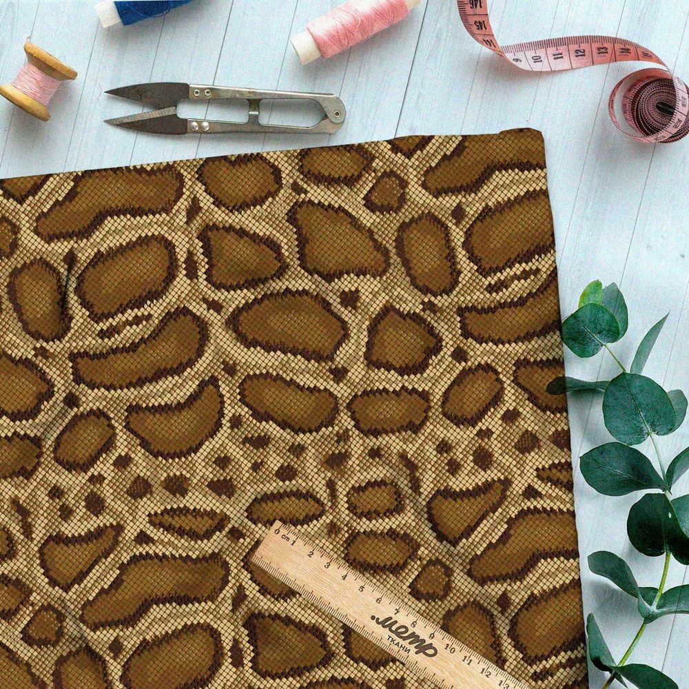 Ткань мембрана коричневый питон в пикселях