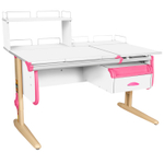 Растущая парта СУТ 25 с задними полками СУТ.15.210 и СУТ.15.240 и навесной тумбой (1200×880 мм)