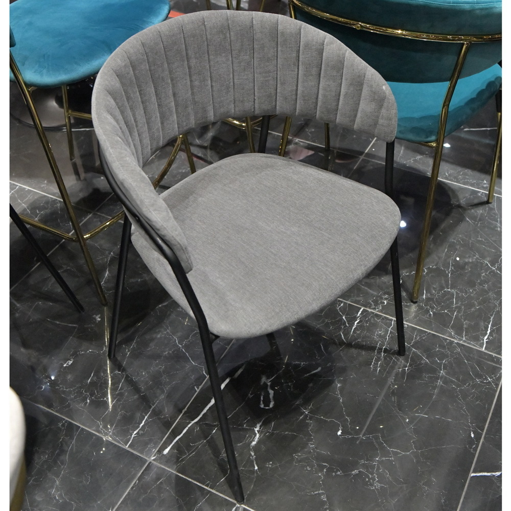 Комплект из 2-х стульев Turin серый вельвет с чёрными ножками