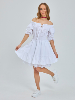 Сарафан летний однотонный для девочки белый