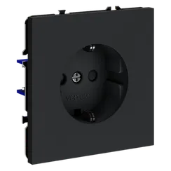 Розетка встраиваемая VOLTUM S70 с заземлением и защитными шторками, 16А, (графит)