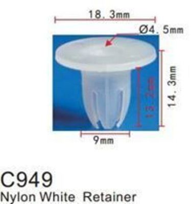 Клипса для крепления внутренней обшивки а/м Мерседес пластиковая (100шт/уп.) Forsage клипса C0949(Mersedes)