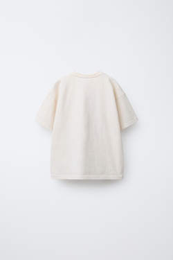 ZARA ФУТБОЛКА С ПРИНТОМ «УТКА», СЛОНОВАЯ КОСТЬ