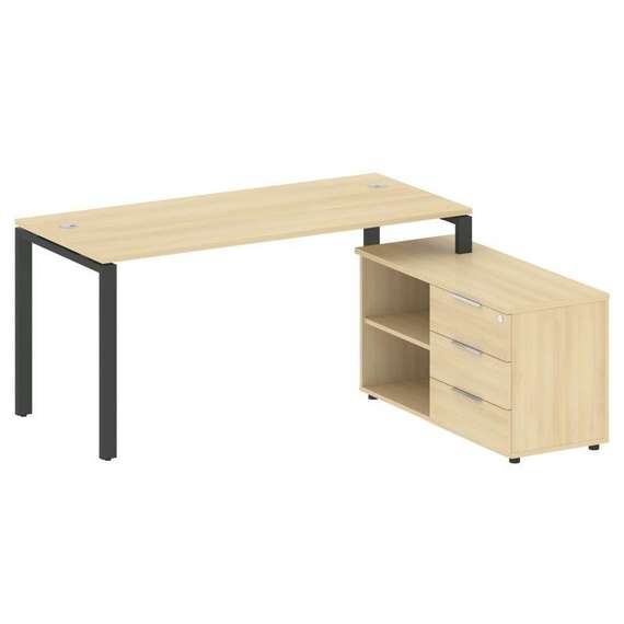 Метал Систем Рабочая станция с тумбой на П-образном м/к БП.РС-СТС-2.4 (R)