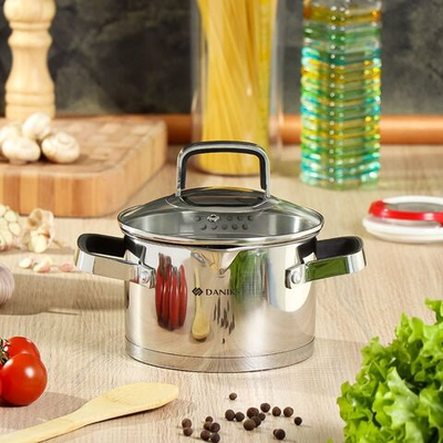 Кастрюля нерж, 2 л, с крыш, Daniks, Манхэттен, M-461-16, индукц