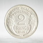 France, 2 Francs 1948 - Light Type, XF
