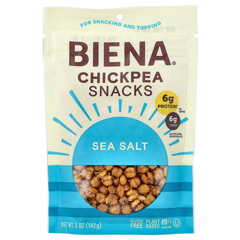 BIENA, Snacks, морская соль, 142 г (5 унций)