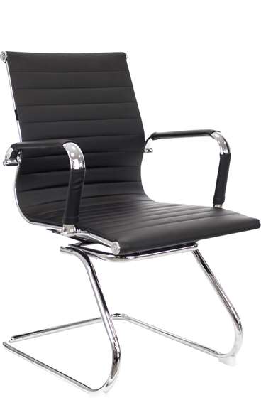 Кресло для посетителей Everprof Leo CF Экокожа Черный