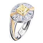 Кольцо с Жёлтыми и Белыми Бриллиантами, R0219-2/1