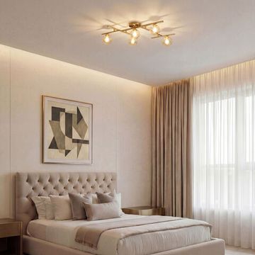 Потолочный светильник со стеклянными плафонами 5*G9 502001/5 латунь Liana Eurosvet