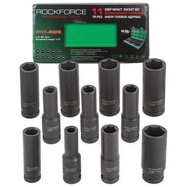 Набор головок ударных глубоких 11пр.1/2''(6-гр.) RockForce##Rock FORCE RF-4117-5MPB