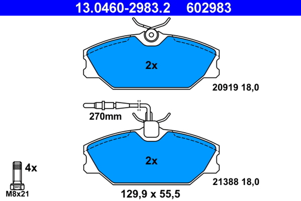 ATE - 13046029832-ATE - Brake Pad Set, disc brake