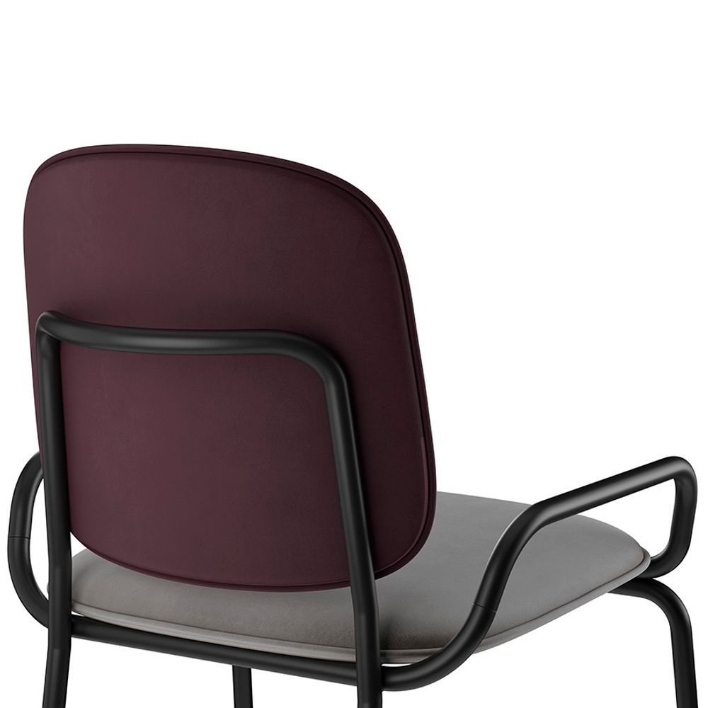 Стул барный Ror, 2 Frame, велюр, черный/пурпурный/серый