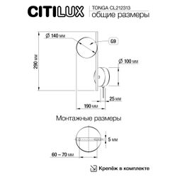 Citilux TONGA CL212313 Бра с выключателем Бронза