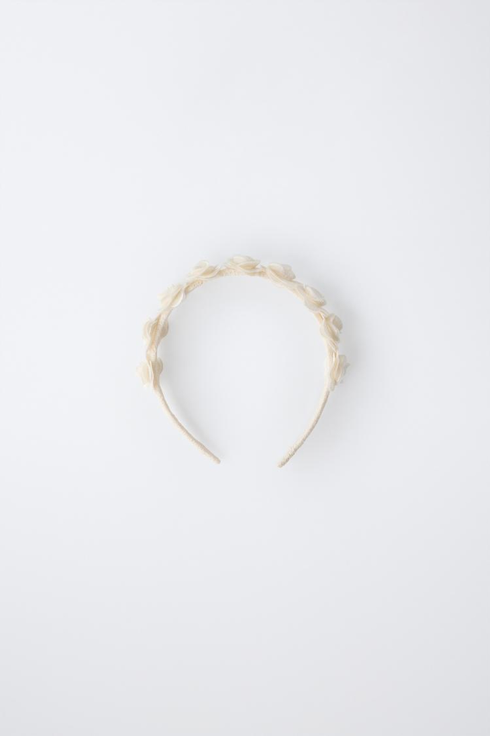 ZARA ОБОДОК С ЦВЕТАМИ, ЭКРЮ