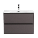 Тумба с раковиной BelBagno 70 KRAFT 39-700/390-2C-SO-GSO+BB700/390ETL темно-серая матовая