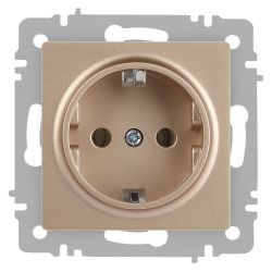 Розетка Intro Accent 6-202-04 2P+E Schuko 16А-250В IP20 СУ AL/CU шампань | Intro