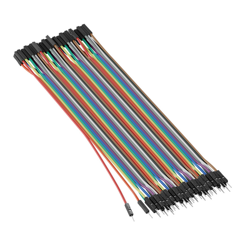 Male to Female Jumper Wire (Multicolor, 20cm Length) - 40 Pack