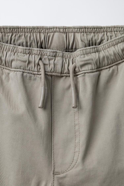 ZARA ПРЯМЫЕ БРЮКИ С НАШИВКОЙ, СЕРО-КОРИЧНЕВЫЙ