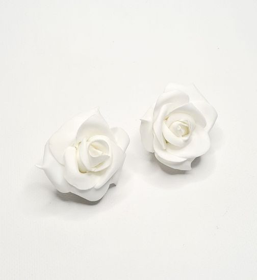 Цветочки розы в волосы на заколке, школьные, 2 шт.