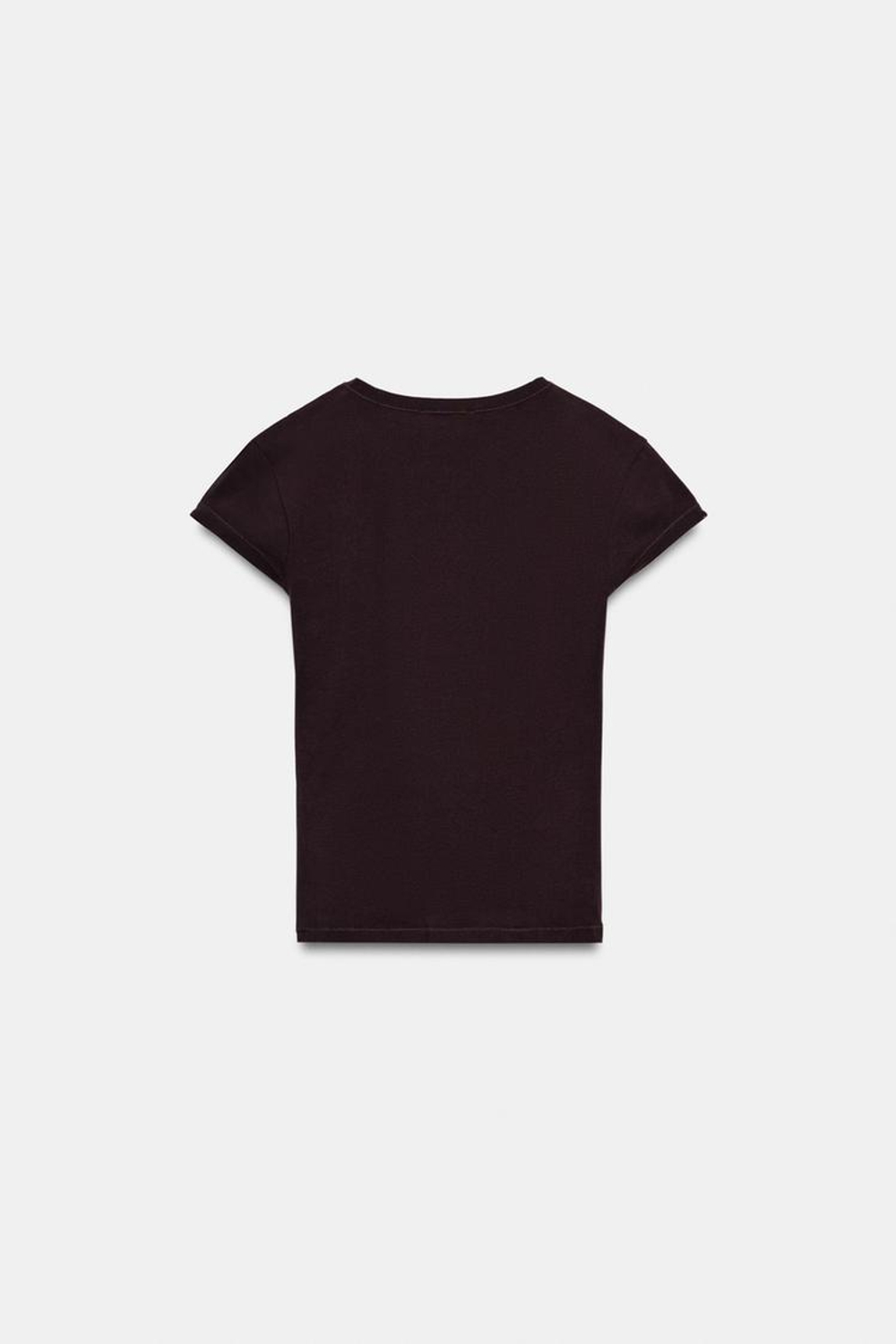 ZARA ФУТБОЛКА С НАДПИСЬЮ, ШОКОЛАДНЫЙ